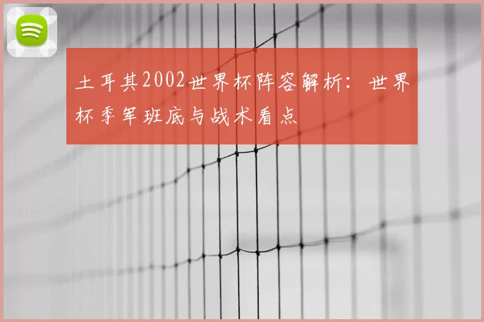 土耳其2002世界杯阵容解析:世界杯季军班底与战术看点